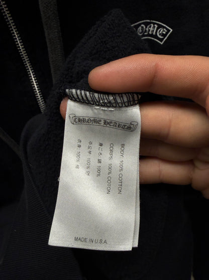Vintage Chrome Hearts ‘T-Bar Logo’ Black Zip-Up Hoodie