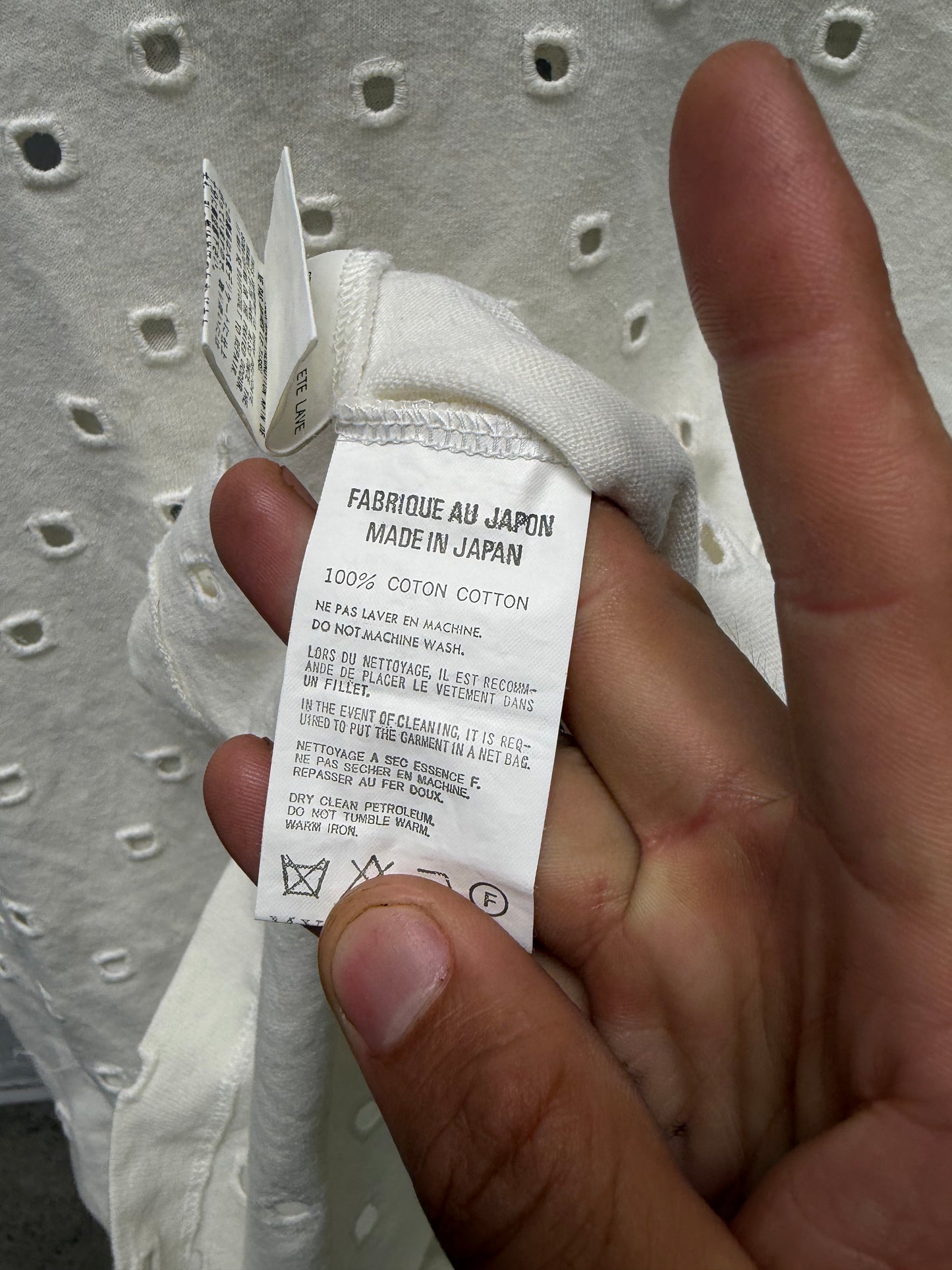Yohji Yamamoto ‘Y’s’ White Polka Dot Short Sleeve T-Shirt