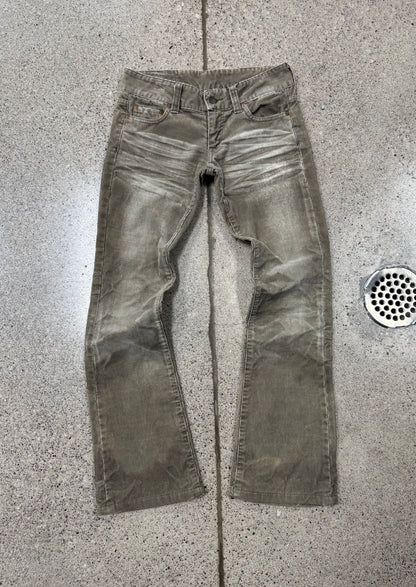 Evisu Embroidered ‘Gull Logo’ Flared Corduroy Pants