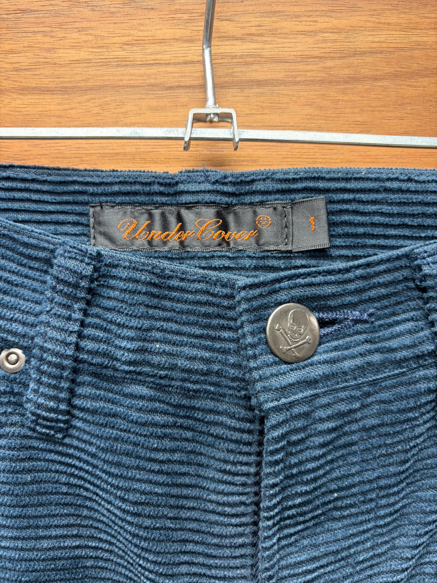 Undercover AW05 “Arts and Crafts” Blue ‘Patti Smith’ Bolt Corduroy Skinny Pants