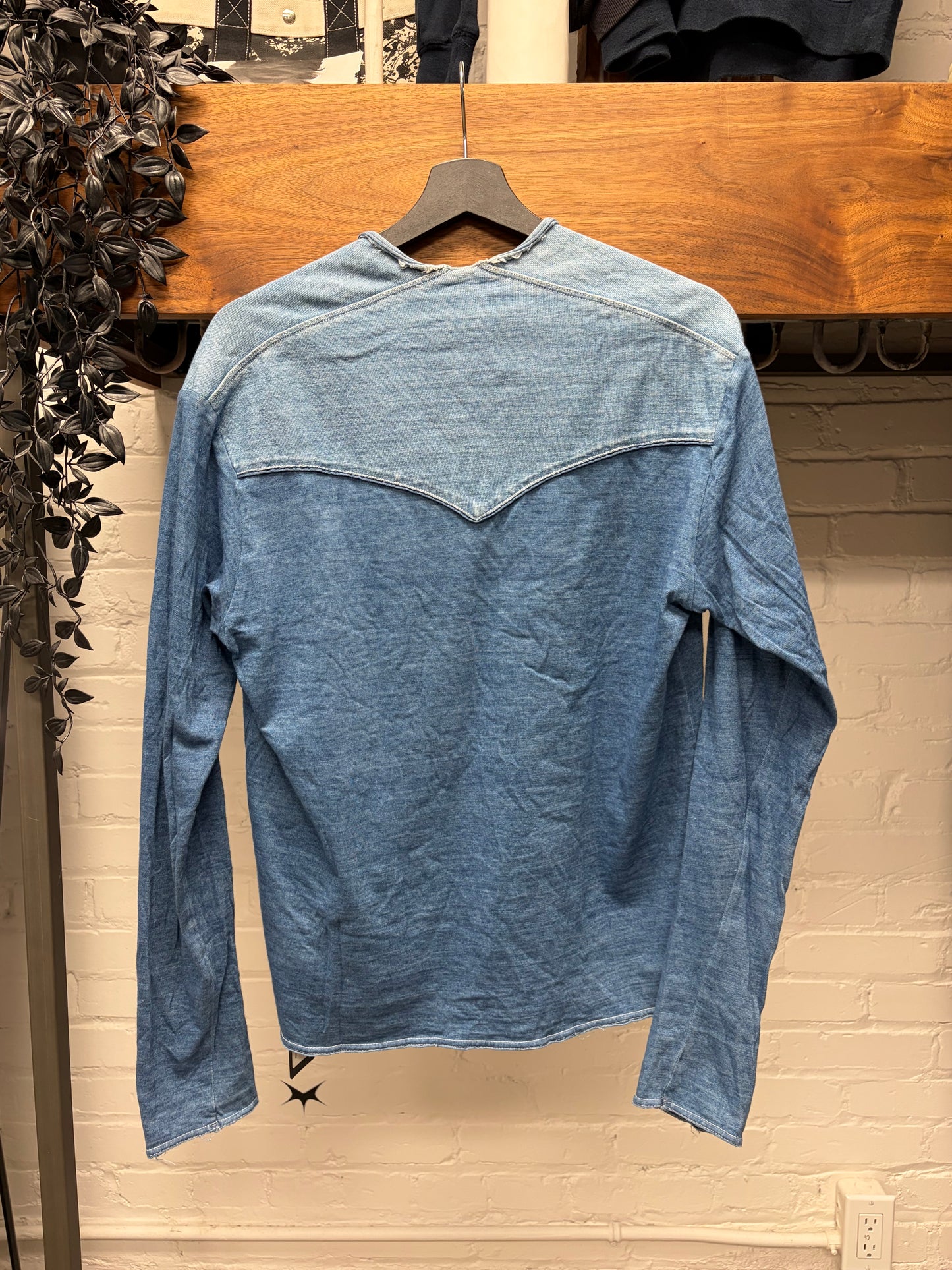 Kapital Denim/Cotton Reconstructed Scoop Neck Long Sleeve