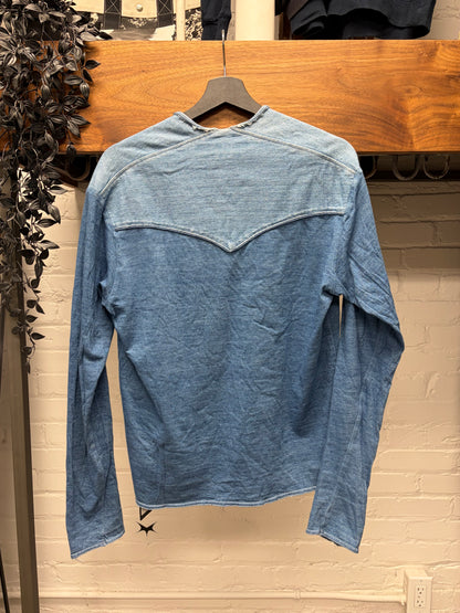 Kapital Denim/Cotton Reconstructed Scoop Neck Long Sleeve