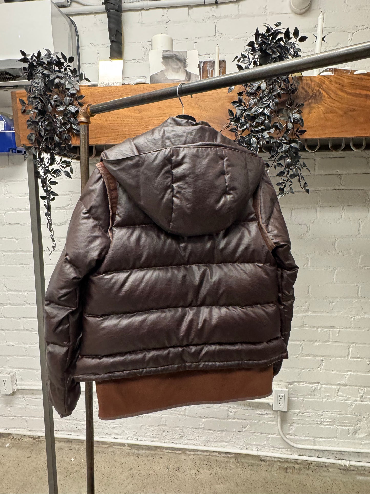 2000s Mihara Yasuhiro Leather Down Filled 2 Piece Puffer Jacket
