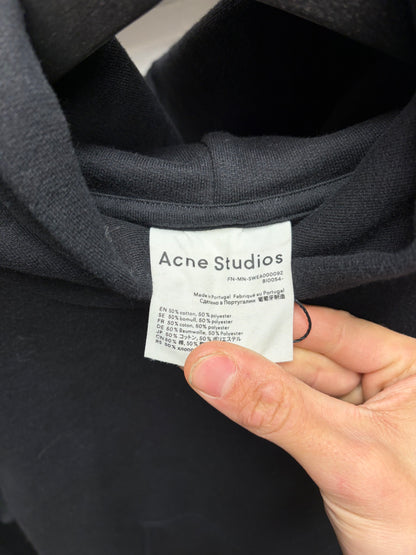 Acne Studios Heavyweight Black Cotton Minimal Hoodie