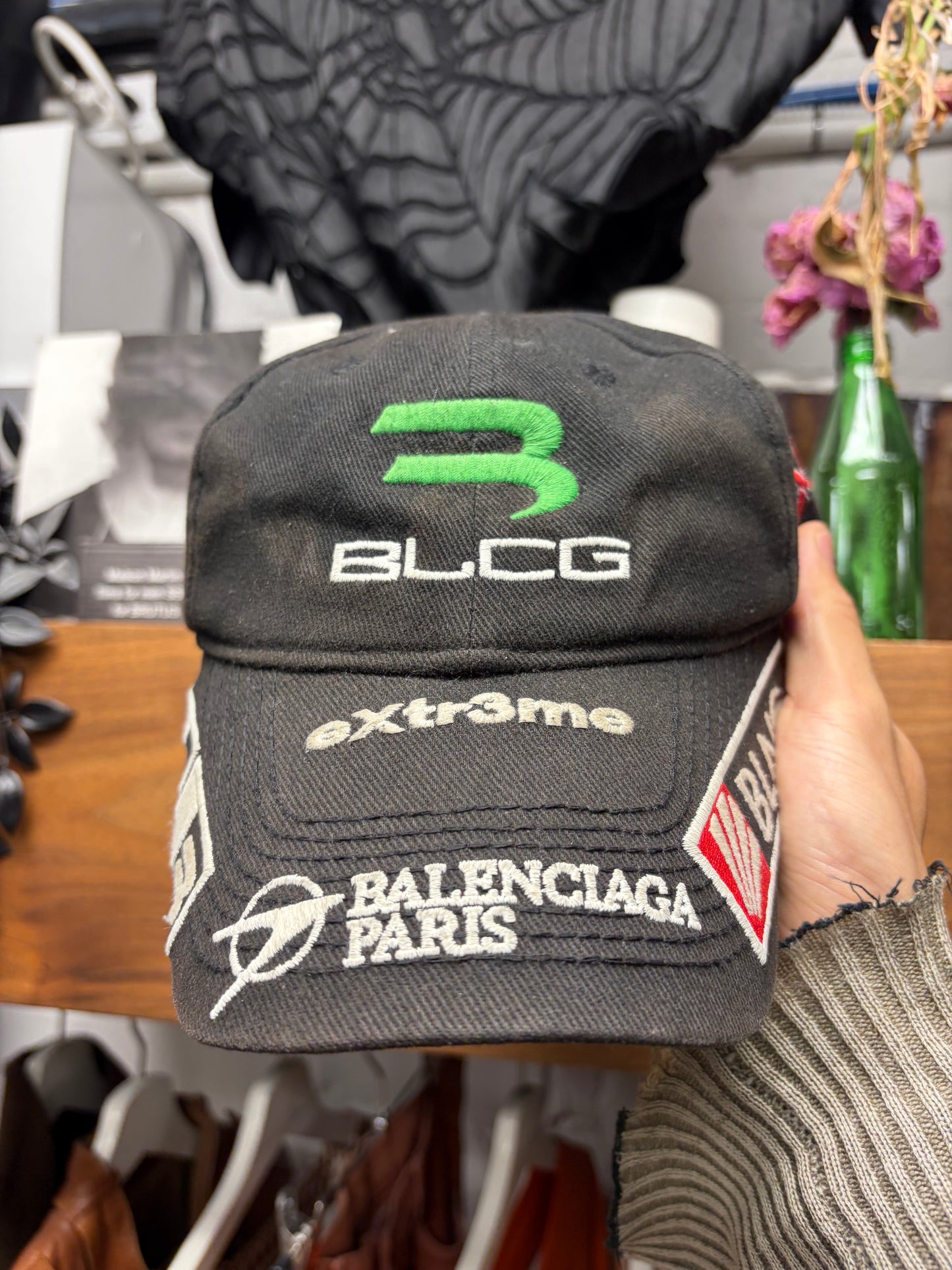AW2021 Balenciaga ‘Gamer’ Embroidered Logo Strap-Back Baseball Cap
