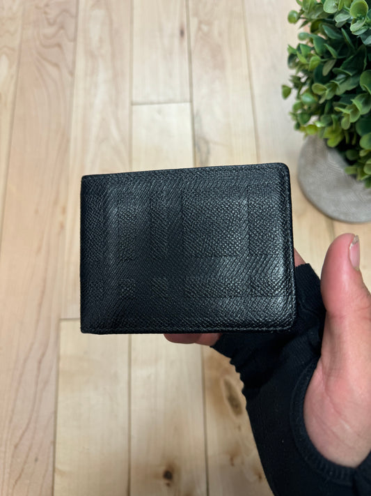 Burberry Black Leather ‘Nova Check’ Bifold Wallet