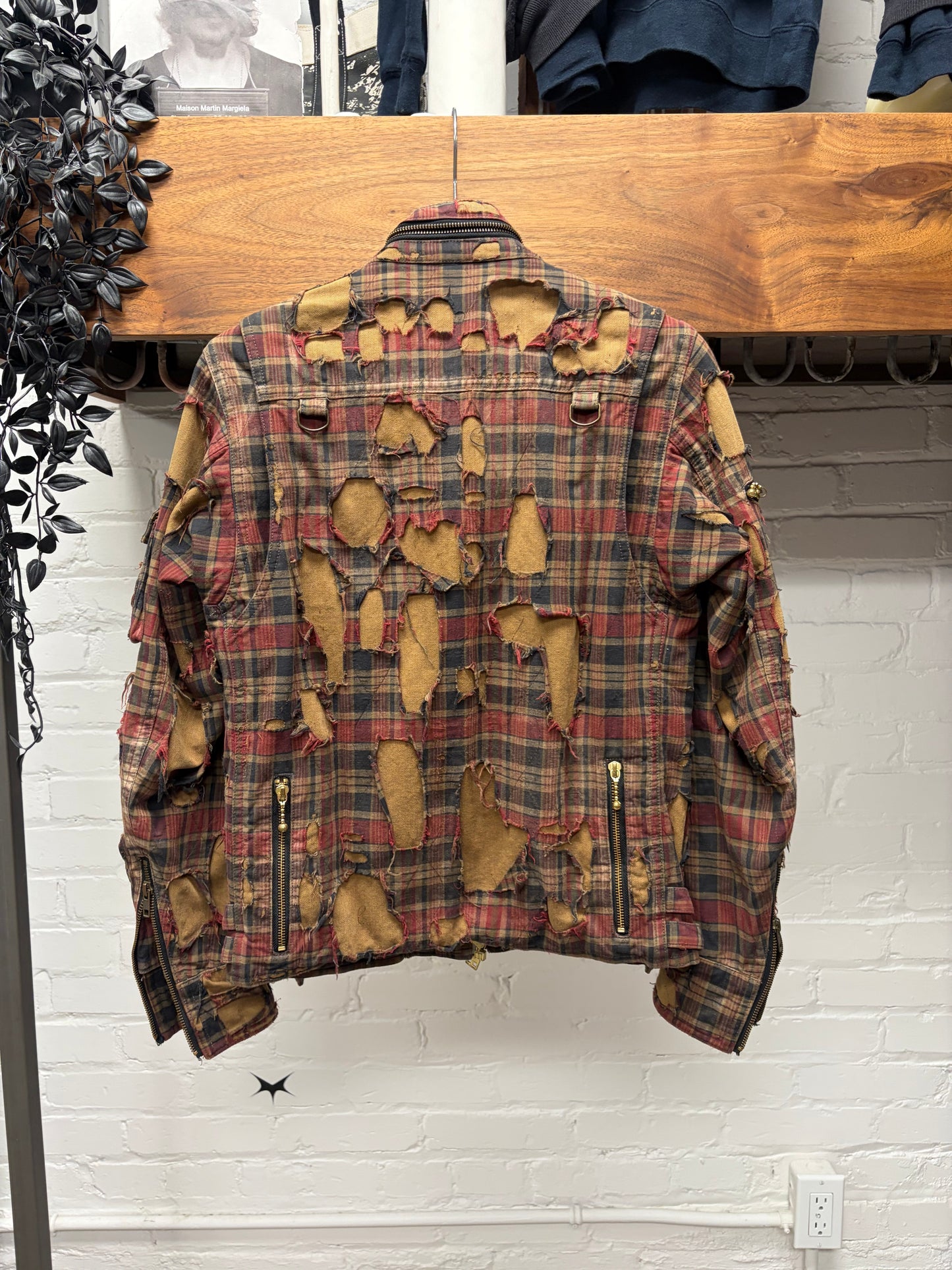 Blackmeans ‘Crust Punk’ Distressed Plaid Batallion Scab Jacket