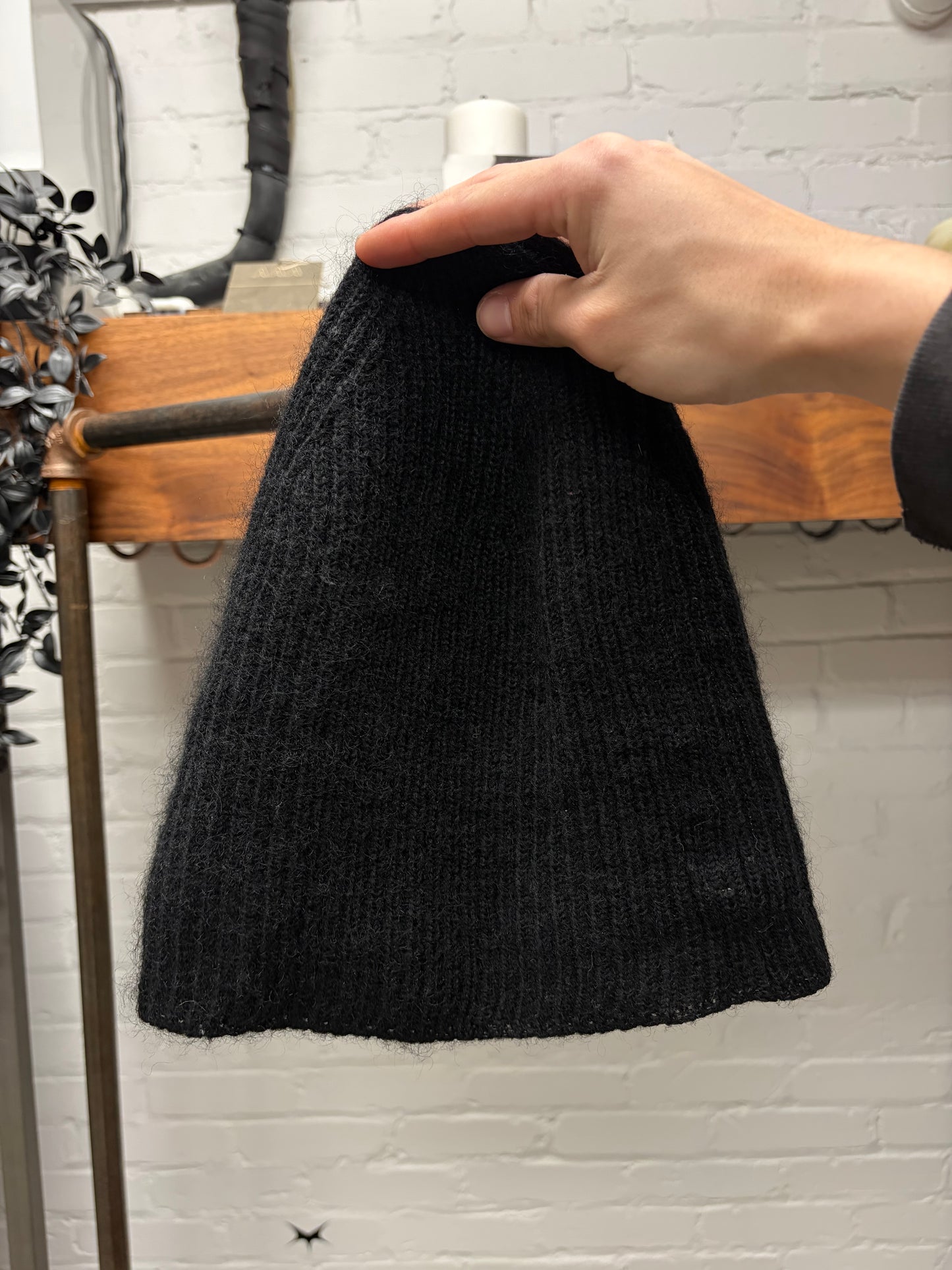 AW2019 Rick Owens ‘Larry’ Cashmere/Wool Black Ribbed Beanie