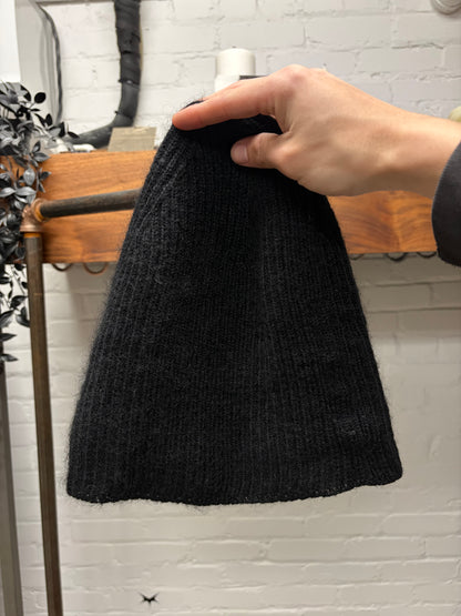 AW2019 Rick Owens ‘Larry’ Cashmere/Wool Black Ribbed Beanie
