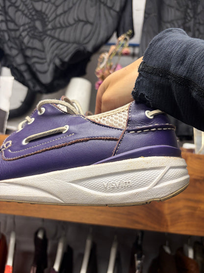 Visvim ‘Hockney’ Purple/White Leather Boat Sneakers