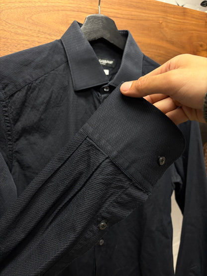 Dolce & Gabbana ‘Gold Label’ Herringbone Patterned Black Button Up Shirt