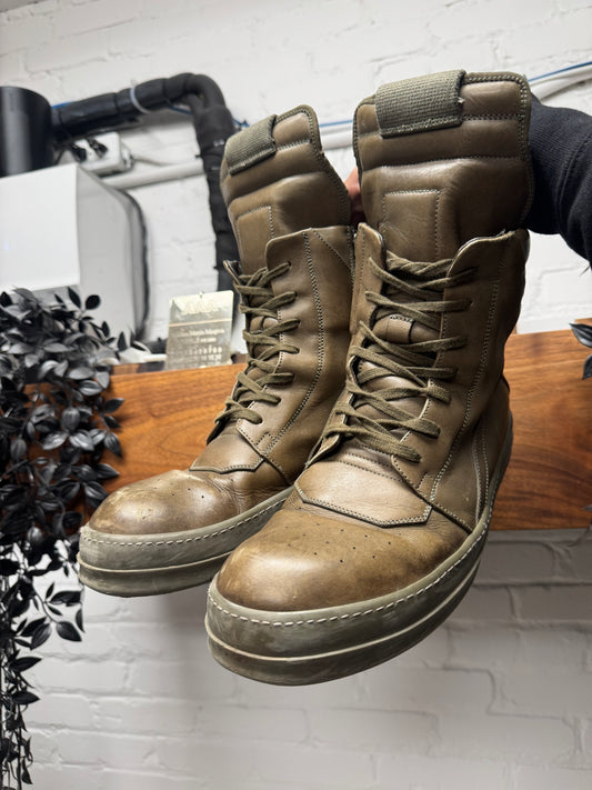 SS2016 Rick Owens ‘Cyclops’ Murky Brown Leather Geobaskets