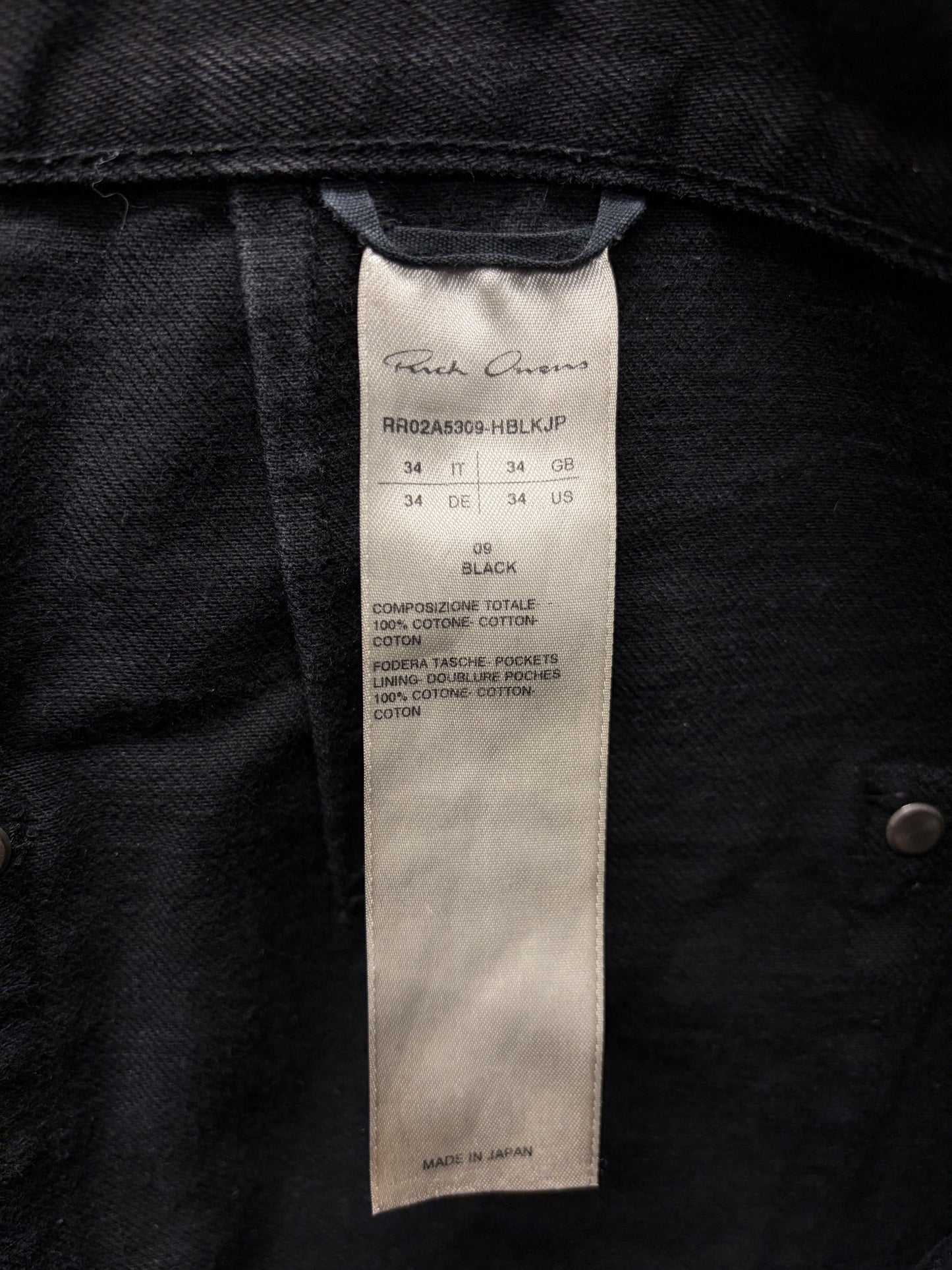 Rick Owens Japanese 16oz ‘Geth Cut’ Black Wide Leg Denim