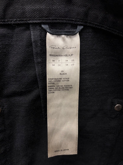 Rick Owens Japanese 16oz ‘Geth Cut’ Black Wide Leg Denim