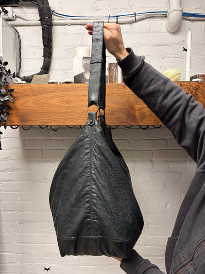 Balenciaga ‘Courrier XL’ Black Lambskin Leather Crossbody Messenger Bag