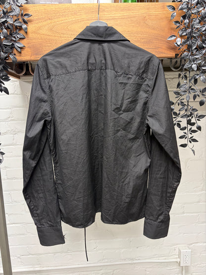 Gucci Buttonless Black Collared Cotton Dress Shirt