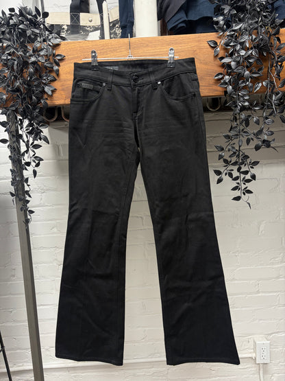 2009 Gucci ‘Chihuahua’ Embroidered ‘Pocket Caricature’ Skinny Black Flared Denim