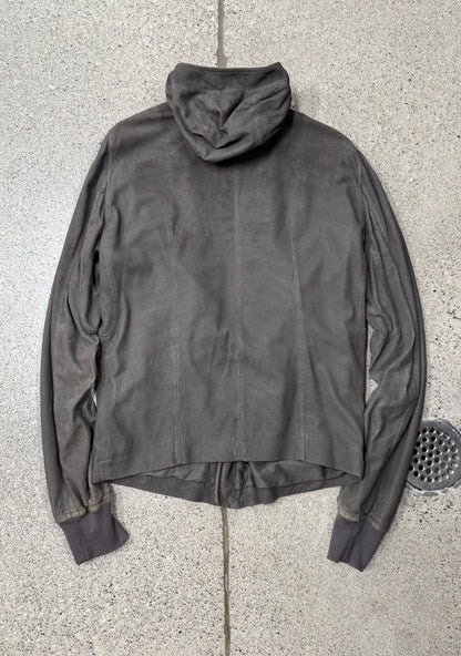 2000s Rick Owens ‘Dust’ Blistered Lambskin Suede Bullet Jacket