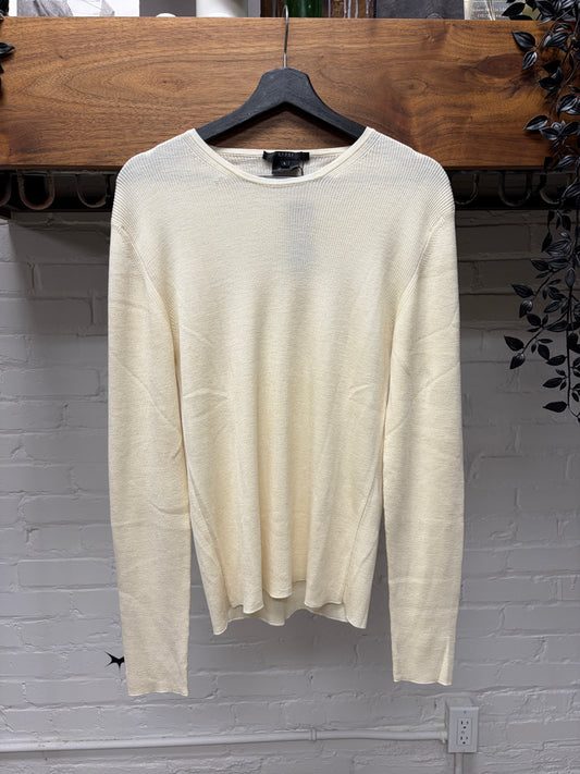 Gucci Cream Wool/Silk Blend Ribbed Knit Sweater