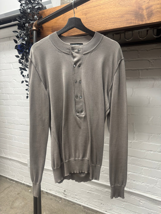 Dolce & Gabanna Mainline Sheer Henley Sweater