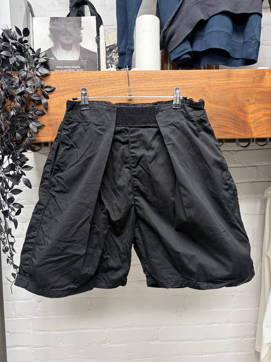 Kapital ‘Parachute’ Black Cotton Canvas Shorts