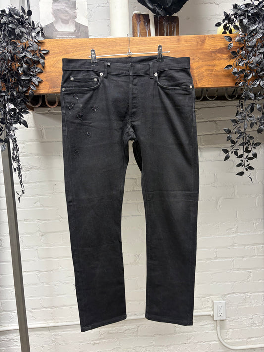 Dior Homme ‘Sequin Bug Denim’ Black Skinny Jeans