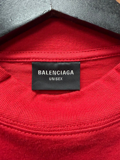 SS2025 Balenciaga ‘Keep Calm’ Parody Oversized Red Slogan T-Shirt