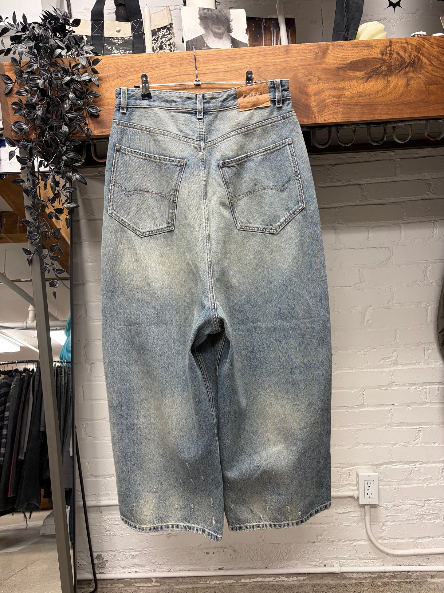 2024 Balenciaga Wide Leg Washed Blue Baggy ‘Skater Cut’ Denim
