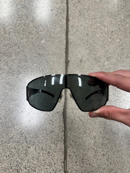 2000s Gucci Black ‘Shield’ Split Bar Sunglasses