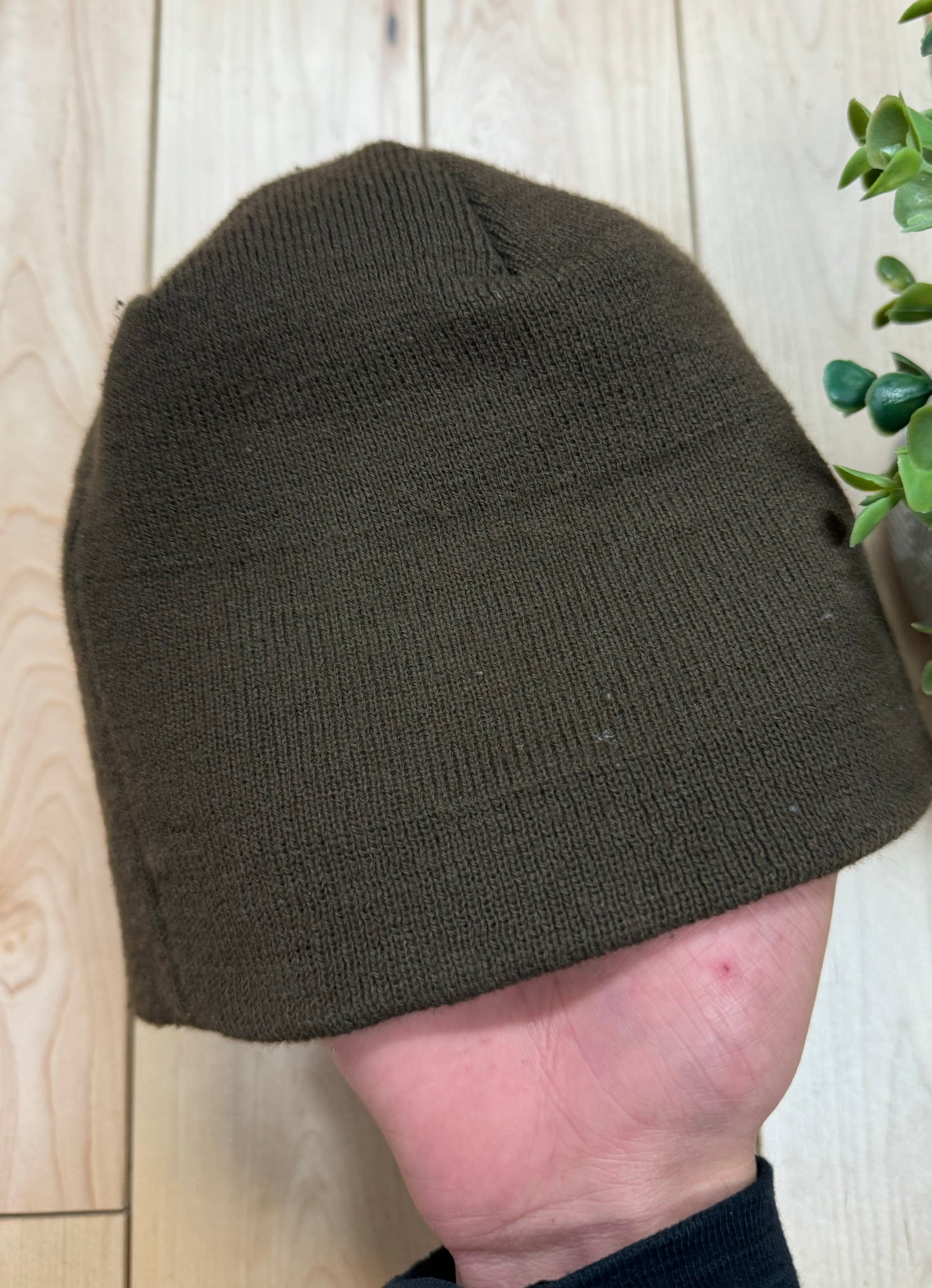 Stussy Olive/White Ribbed Beanie