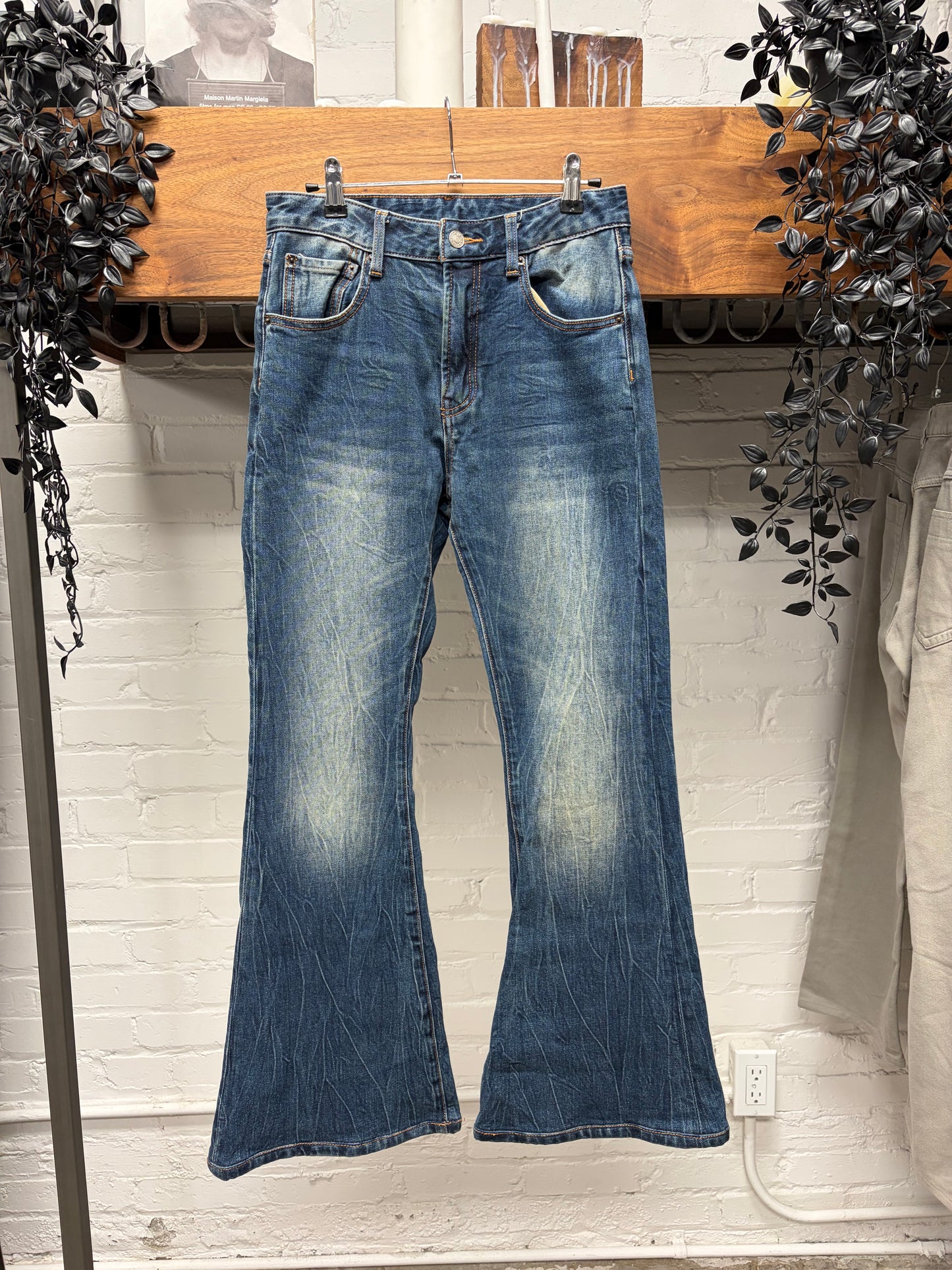 Acne Studios ‘1977’ Washed Blue Flared Leg Denim