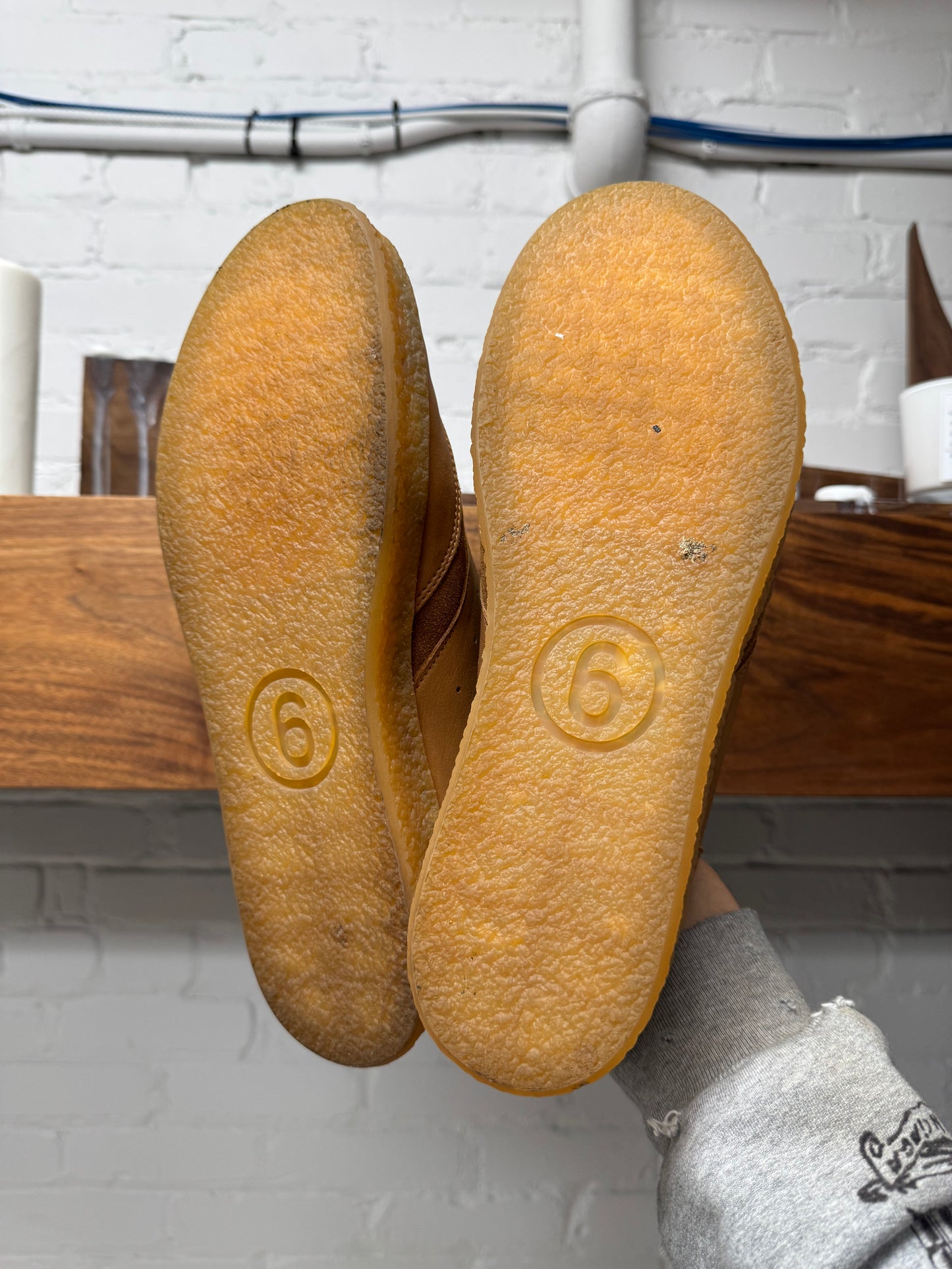 Maison Margiela ‘Court’ Brown Leather/Suede Crepe Sole Sneakers