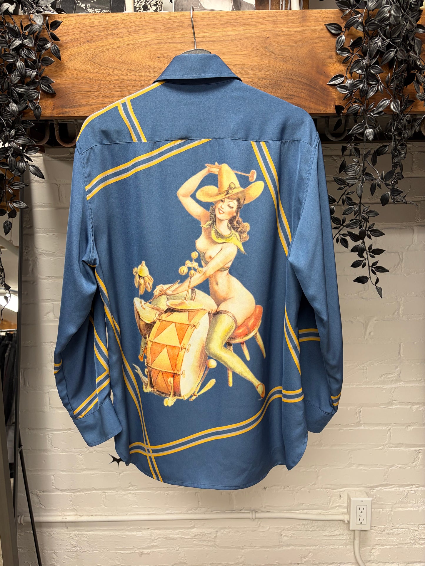 AW2001 Yohji Yamamoto Pour Homme ‘Pin-Up Girl’ Concertina Zip-Up Collared Shirt