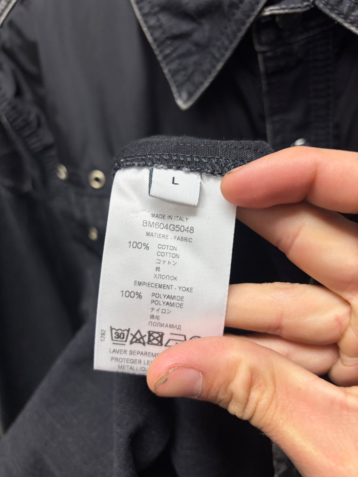 Givenchy Washed Black Denim Overshirt with Metal Hardware Studding