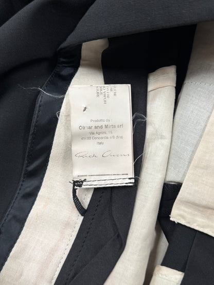 Rick Owens Mainline Pleated Black Pod Trouser Shorts