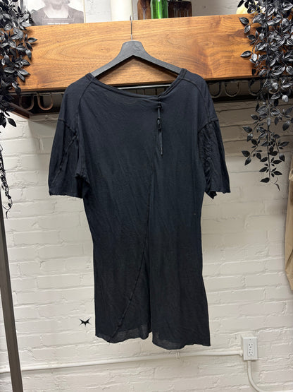 Boris Bidjan Saberi Mainline Black Cotton Semi Sheer T-Shirt