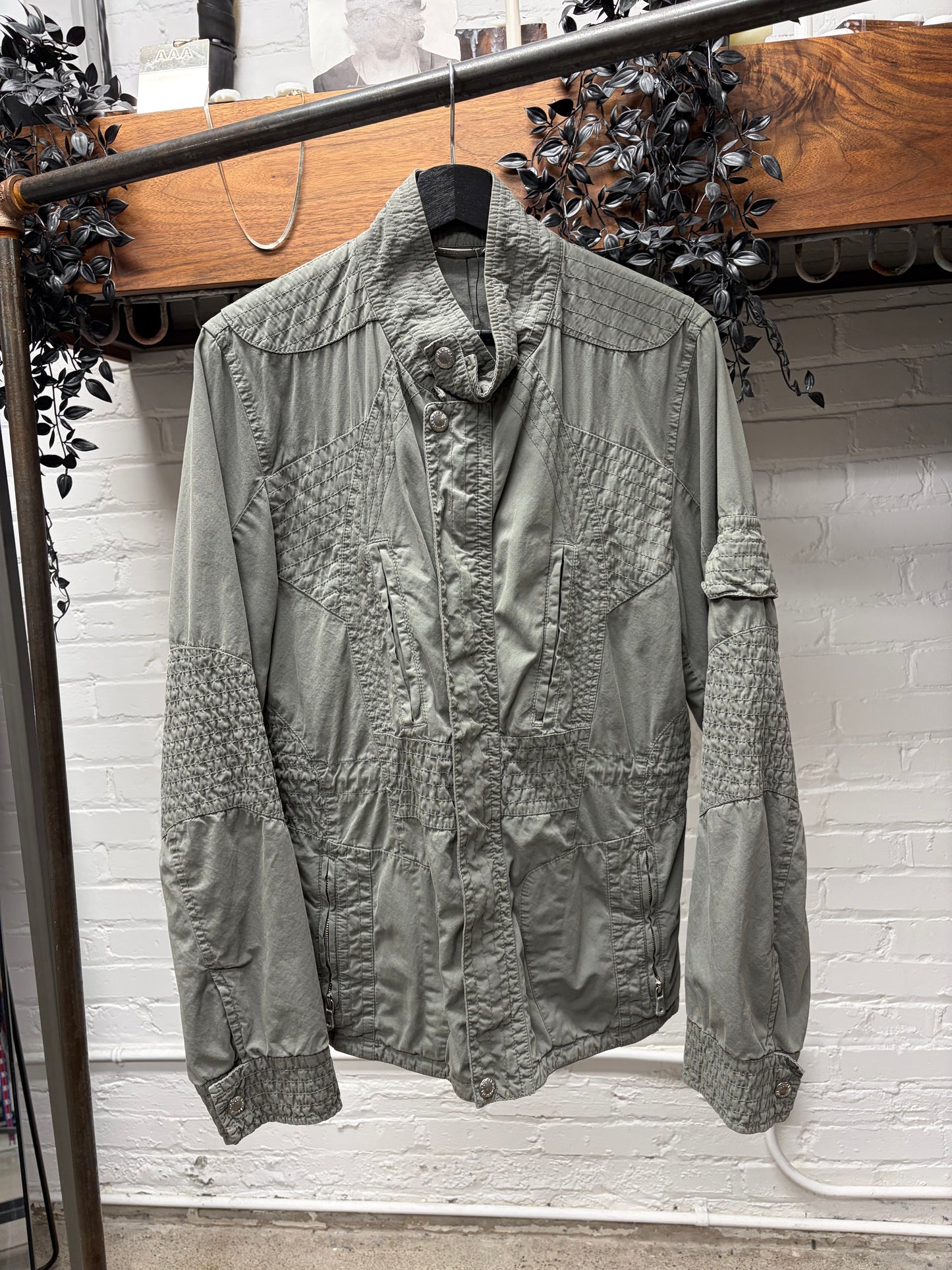 2000s Dolce & Gabbana Faded Grey Military Flight Jacket