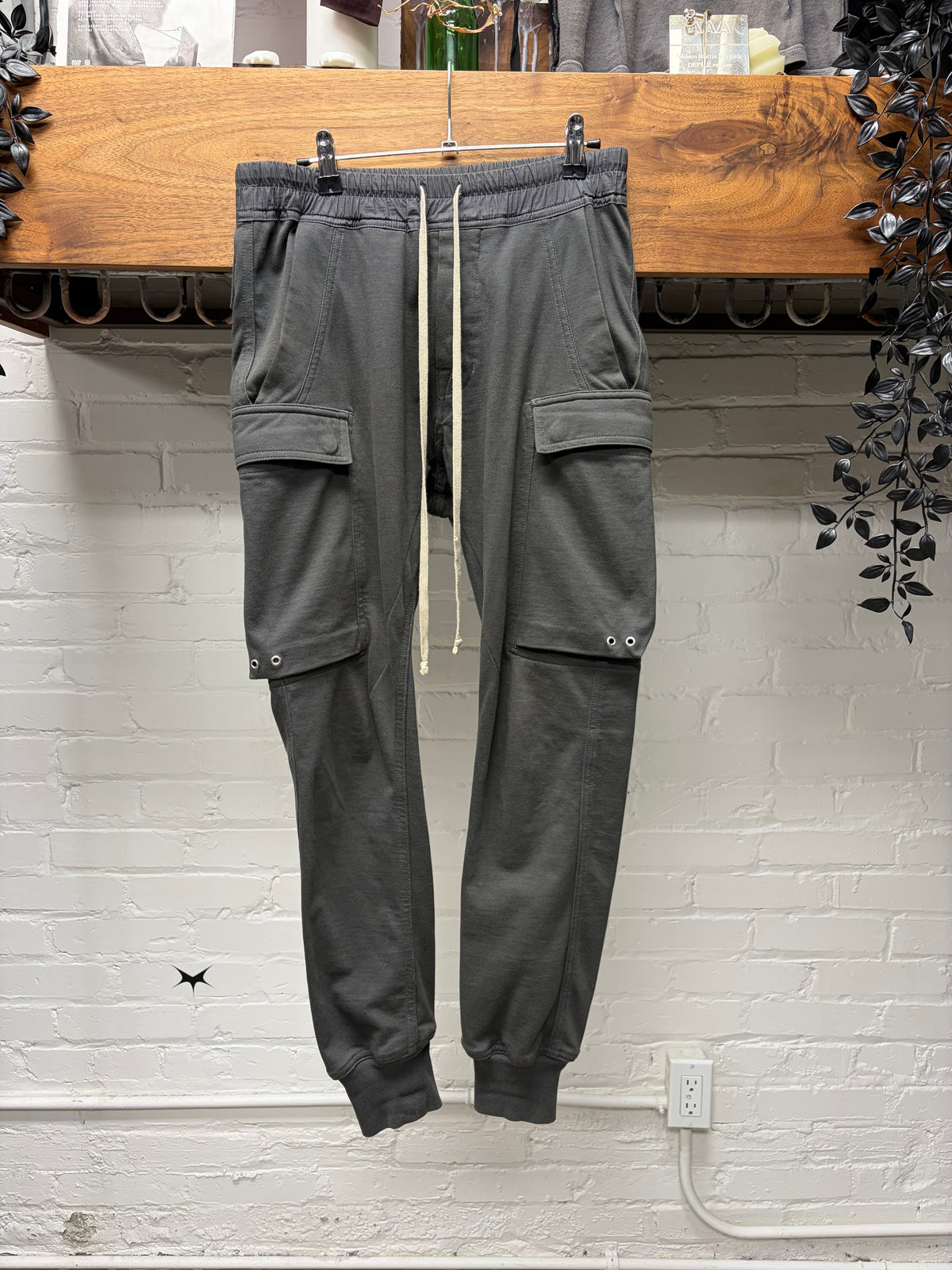 SS2019 Rick Owens ‘Babel’ Blujay Grey Cargo Jogger Drawstring Sweatpants
