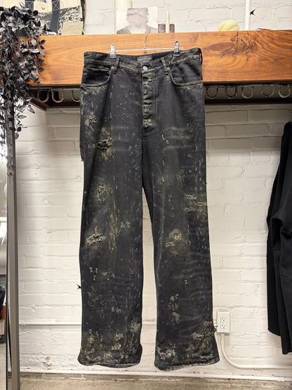 AW2023 Balenciaga ‘Mudshow’ Thrash Distressed Wide Leg Denim
