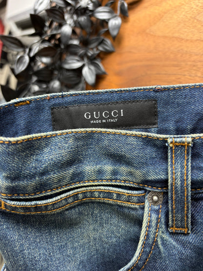 Gucci by Demna Gvasalia ‘Horsebit’ Raw Blue Flared Leg Denim