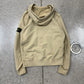 Stone Island ‘Sand’ Brown Badge Logo Zip Up Hoodie