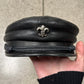 Chrome Hearts ‘Captain’ Fleur Cross Leather Hat