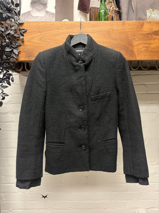 Ann Demeulemeester Black Wool Short Coat
