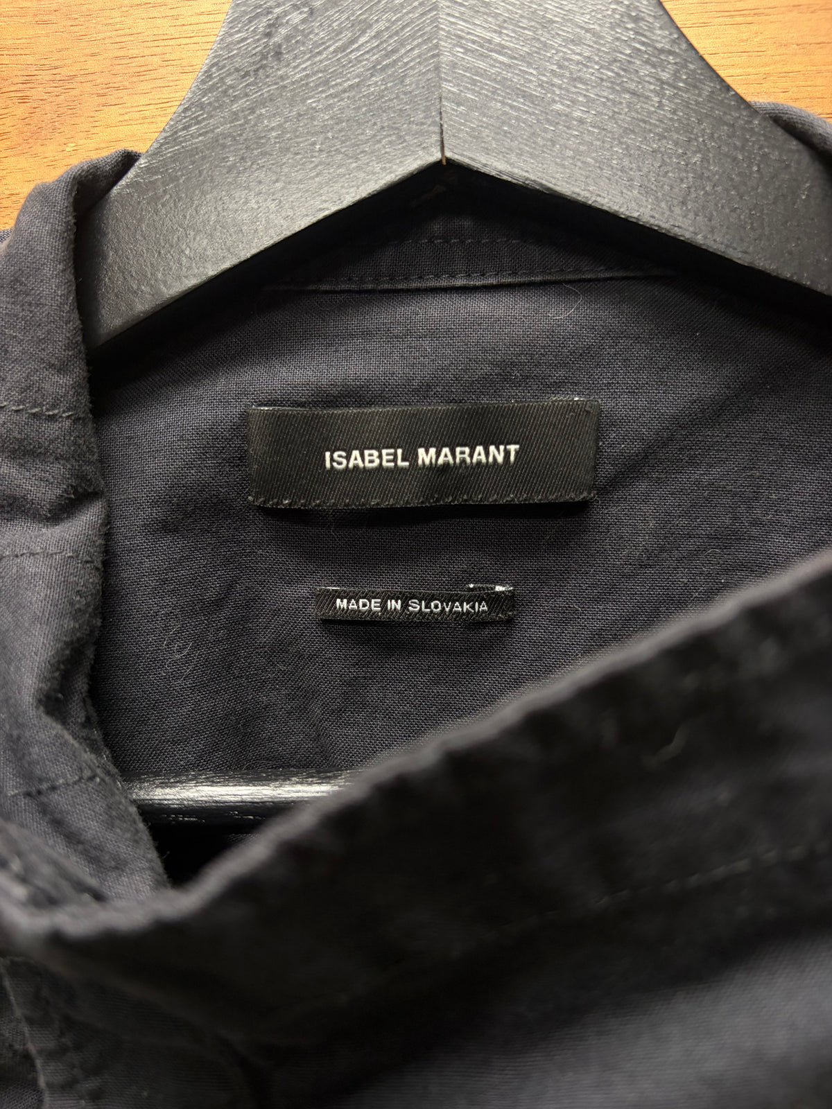 Isabel Marant Asymmetric Wrapped  Black Cinched Cotton High-Neck Jacket