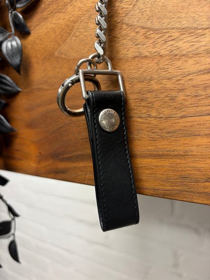 Saint Laurent ‘Sweet Dreams’ Black Leather Wallet with Chain and Leather Strap