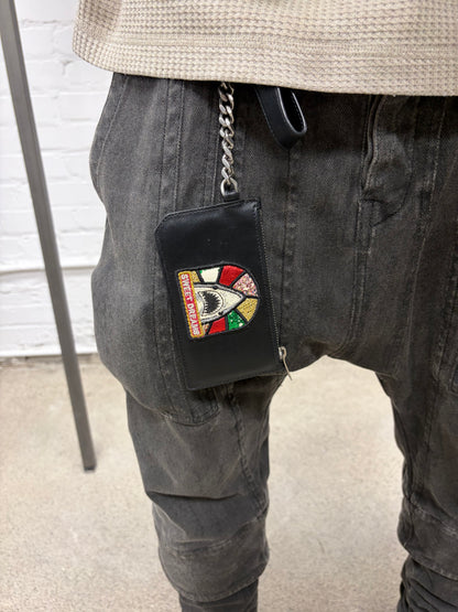 Saint Laurent ‘Sweet Dreams’ Black Leather Wallet with Chain and Leather Strap