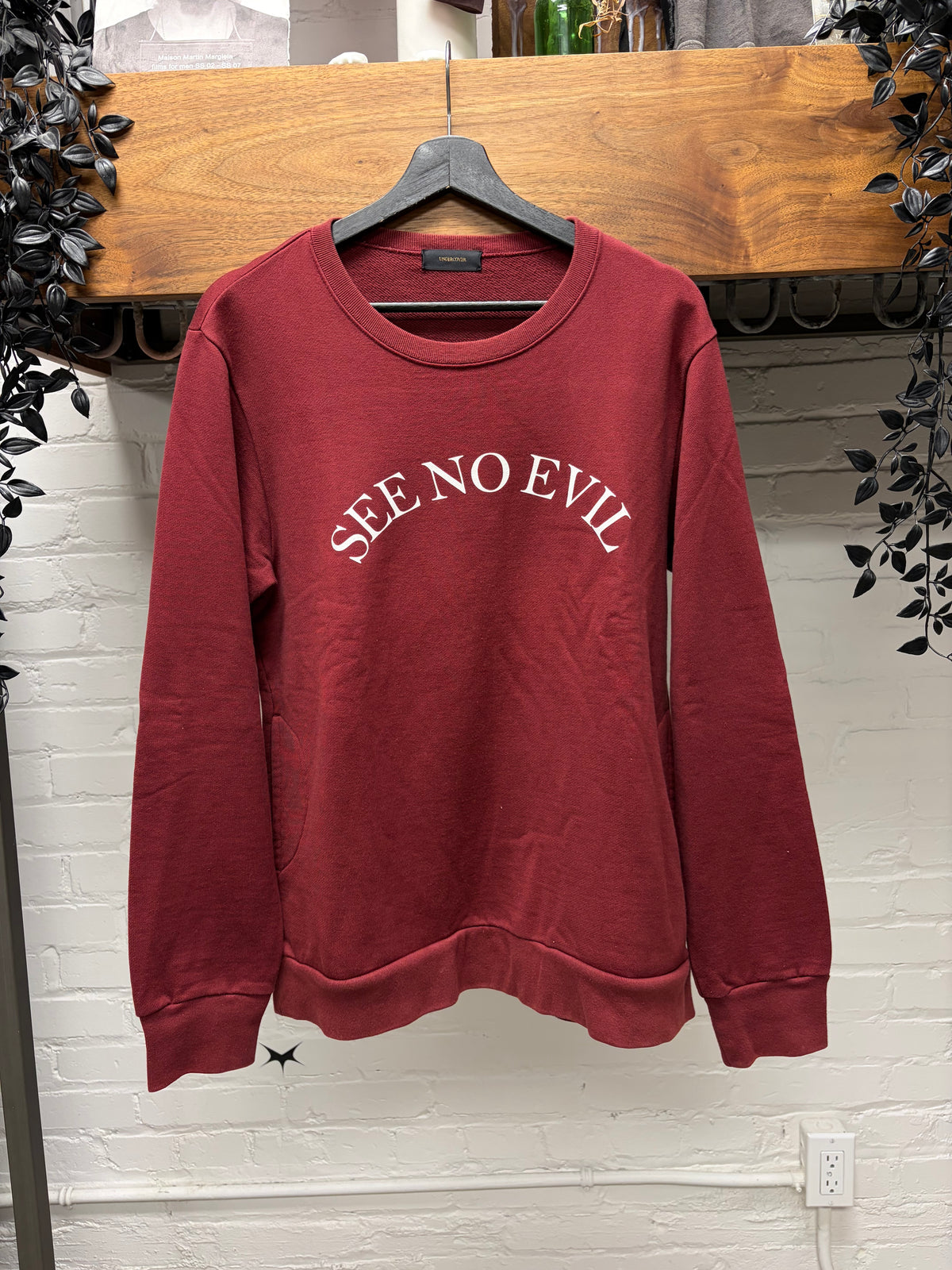 SS2015 Undercover ‘See no Evil’ Dark Red Cotton Sweatshirt