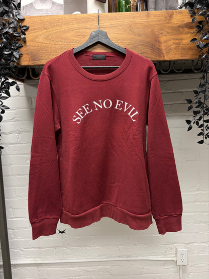 SS2015 Undercover ‘See no Evil’ Dark Red Cotton Sweatshirt
