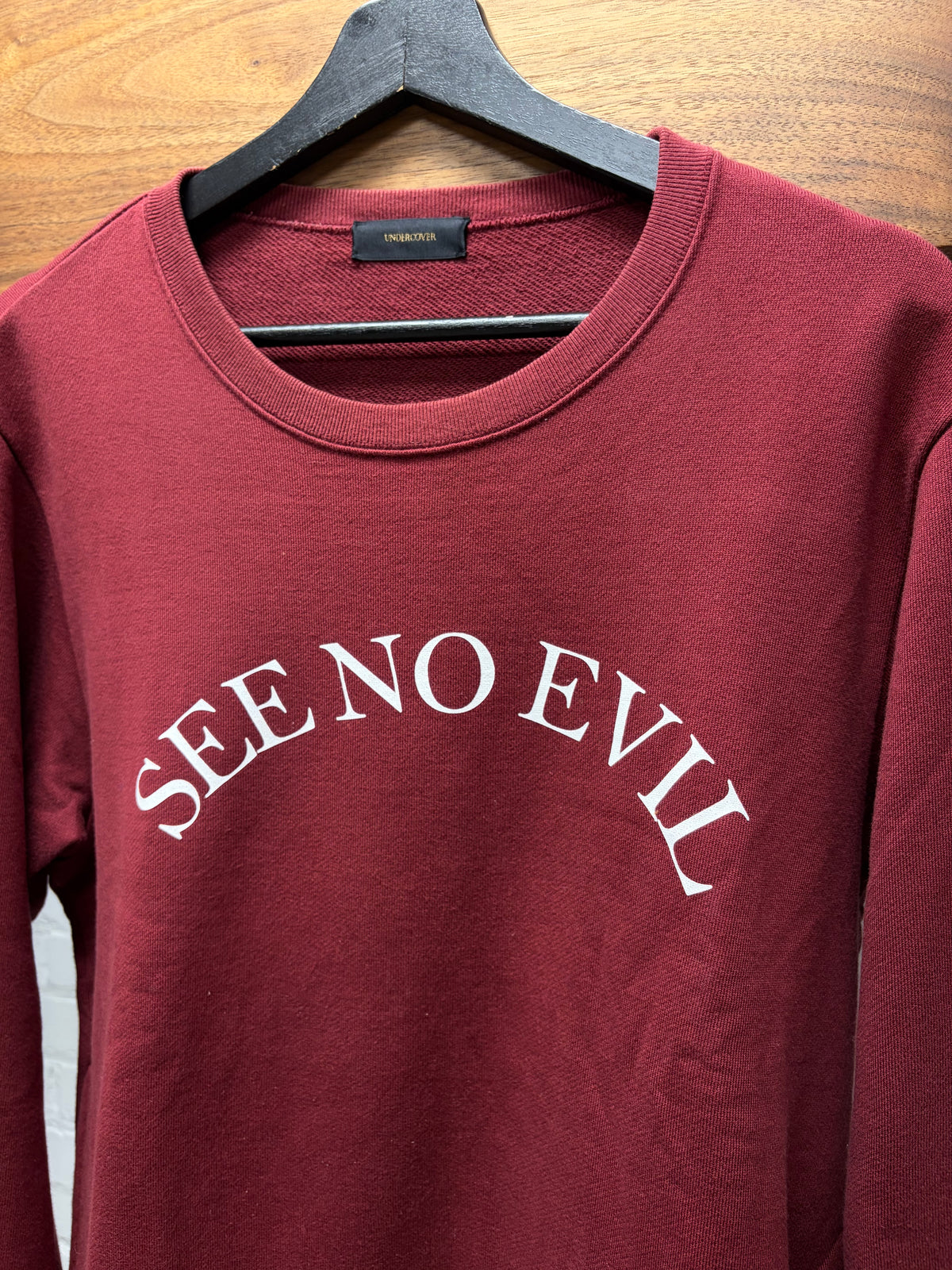 SS2015 Undercover ‘See no Evil’ Dark Red Cotton Sweatshirt