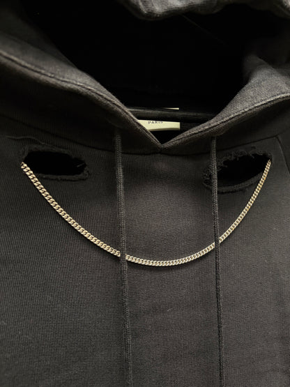 2013 Saint Laurent by Hedi Slimane ‘Chain Distressed’ Black Pullover Hoodie